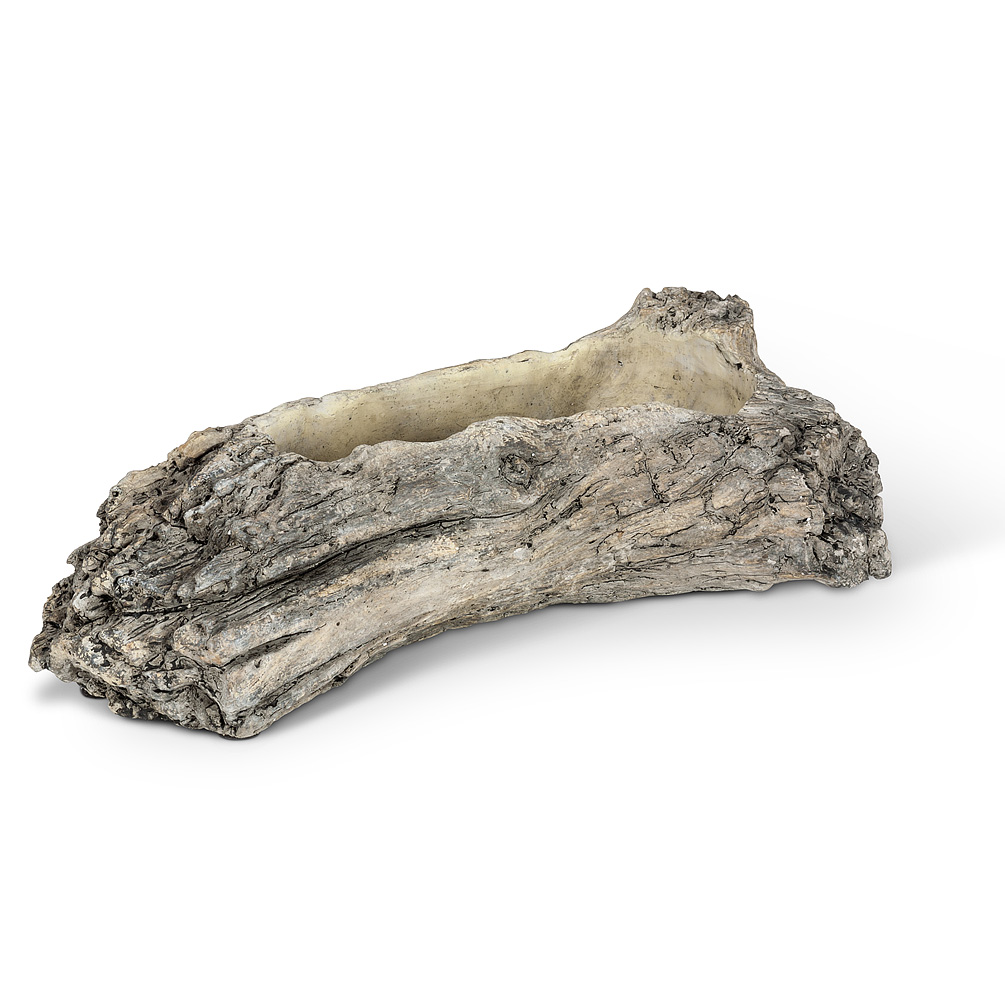 12 in. Slim Log Planter, Grey - Medium