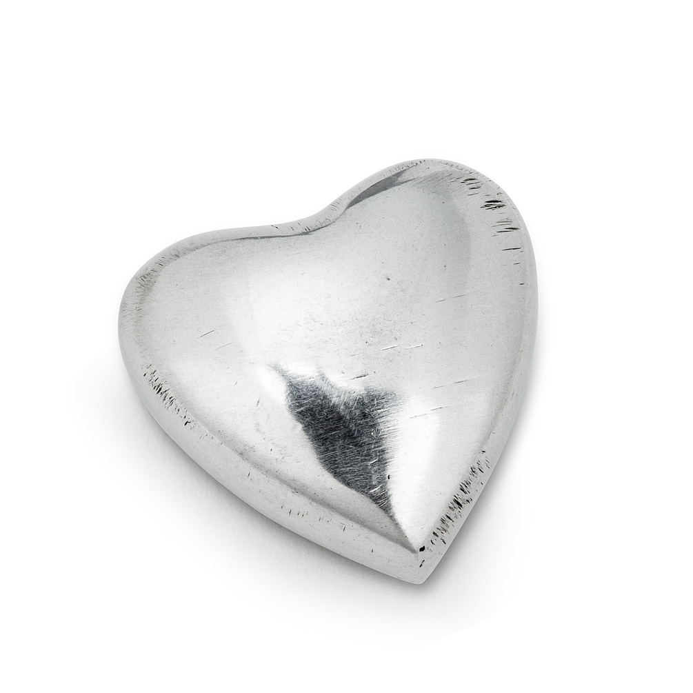 1 in. Chunky Heart Token Decoration, Aluminum