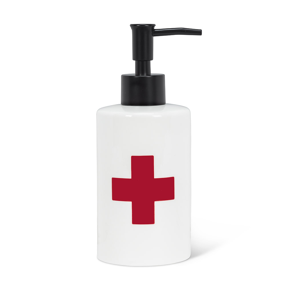 Picture of Abbott Collections AB-27-SUDS-633 7 in. Red Cross Pump&#44; White & Red