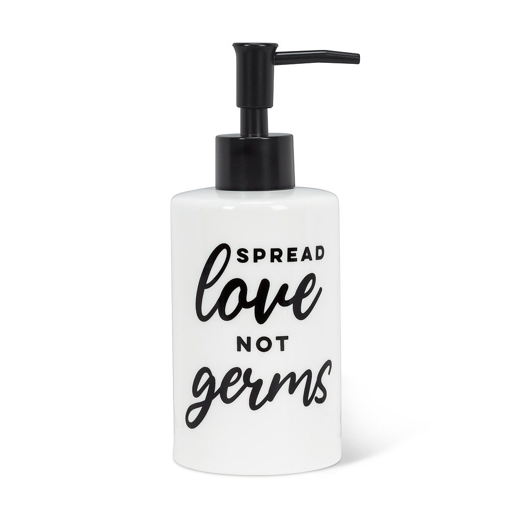 Picture of Abbott Collections AB-27-SUDS-634 7 in. Spread Love Not Germs Pump&#44; White & Black
