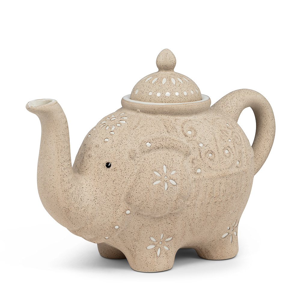 Picture of Abbott Collections AB-27-SAFARI-706 9 in. Elephant Teapot, Beige