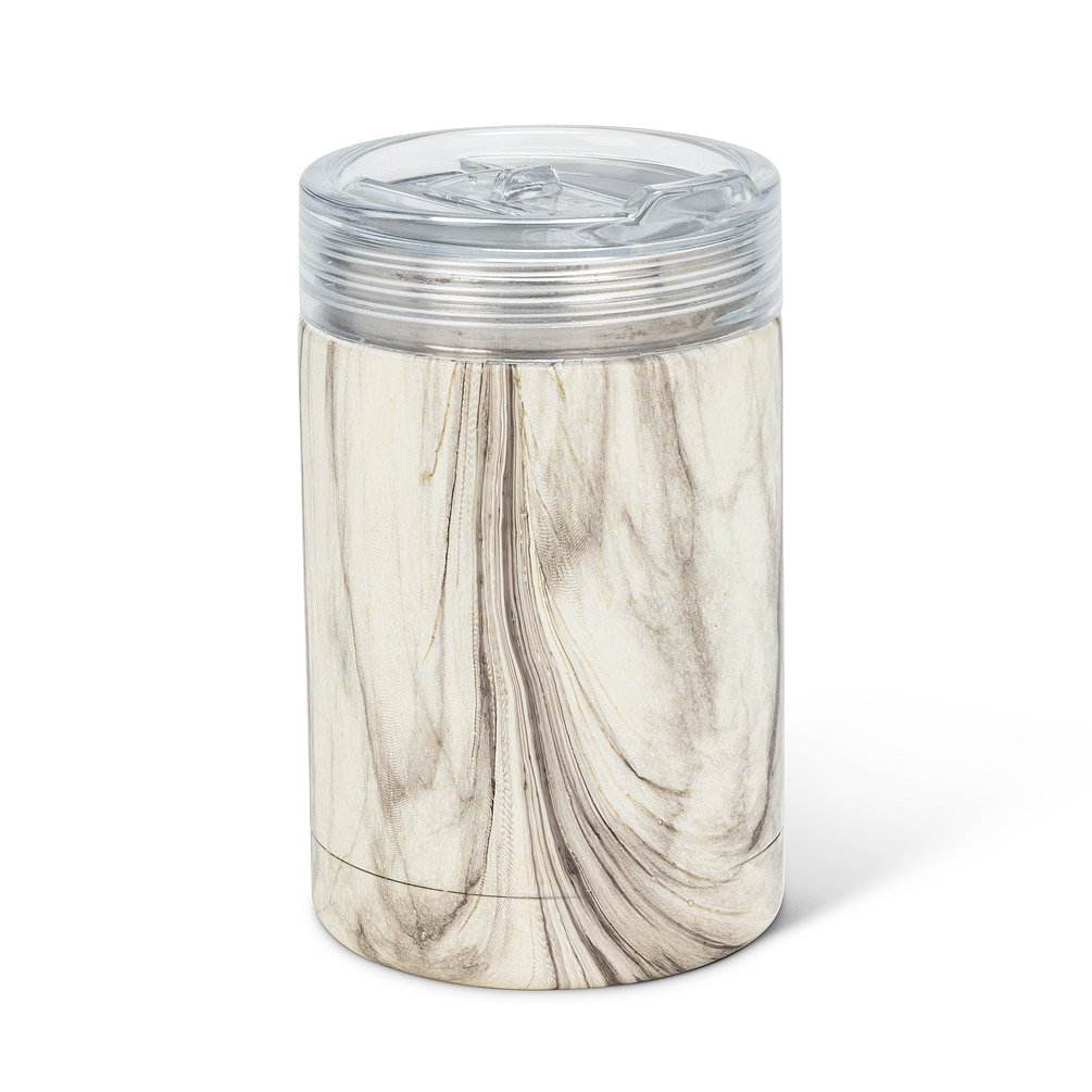 Picture of Abbott Collections AB-27-BEVI-TUM-MARB 5 in. Insulated Marble Look with Lid Tumbler&#44; White & Grey