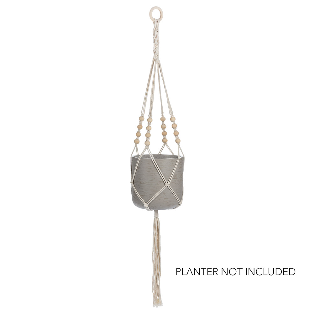 42 in. Planter Hanger with Tail, Ivory & Natural