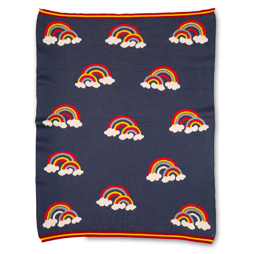 Picture of Abbott Collections AB-91-SNUGGLE-20 32 x 40 in. Rainbow Throw&#44; Blue - Small