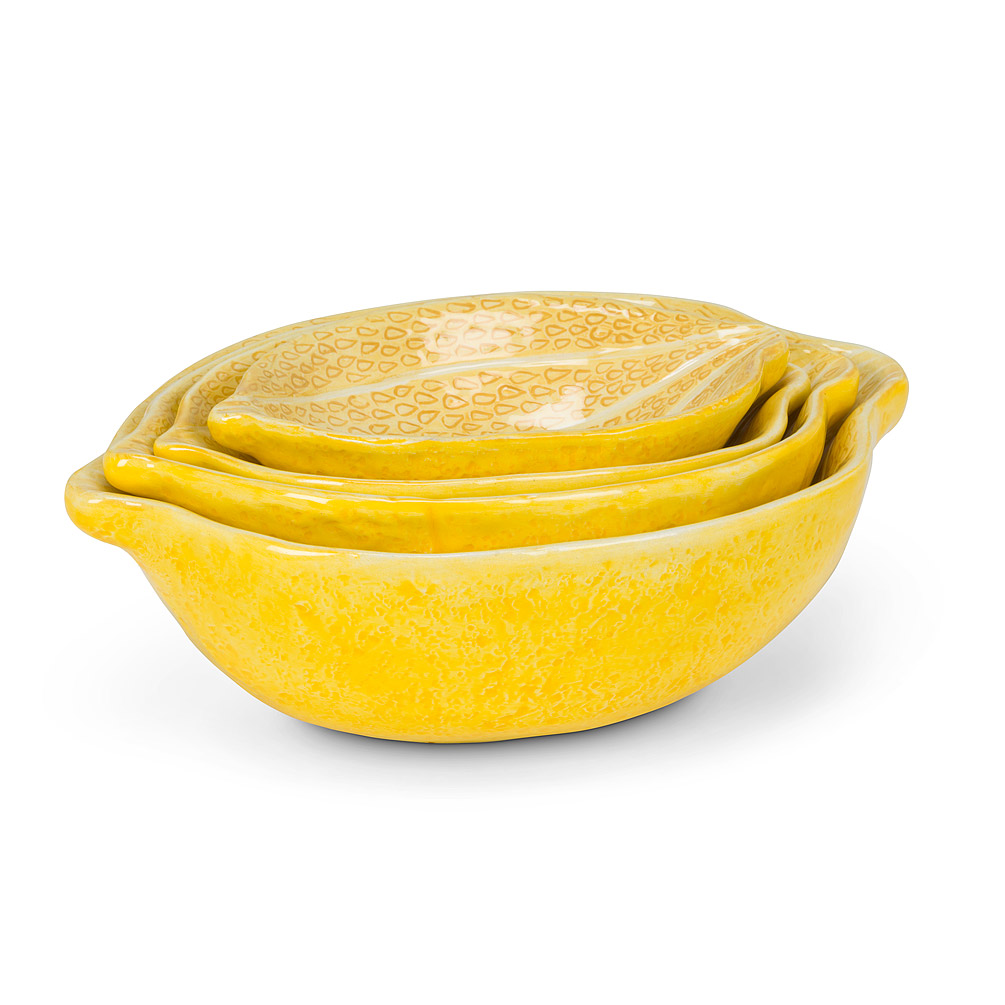 Picture of Abbott Collections AB-27-LEMON-011 4 in. to 6.5 in. Lemon Nesting Bowls&#44; Yellow - Set of 4