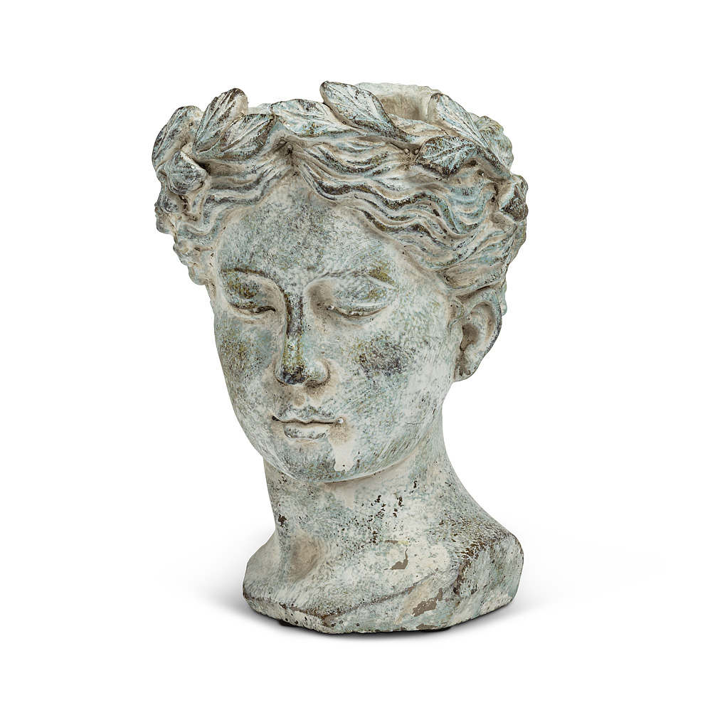 8.5 in. Woman Head Planter, Grey - Small