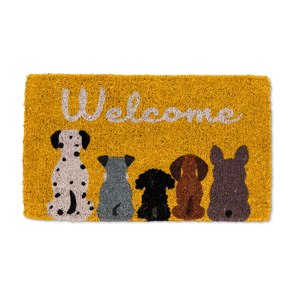 Picture of Abbott Collections AB-35-FWD-AN-1906 18 x 30 in. Dog Welcome Doormat&#44; Yellow