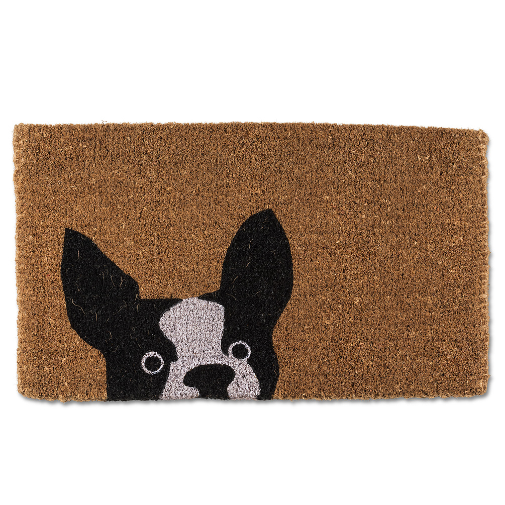 Picture of Abbott Collections AB-35-FWD-AN-1949 18 x 30 in. Peeking Dog Doormat&#44; Natural