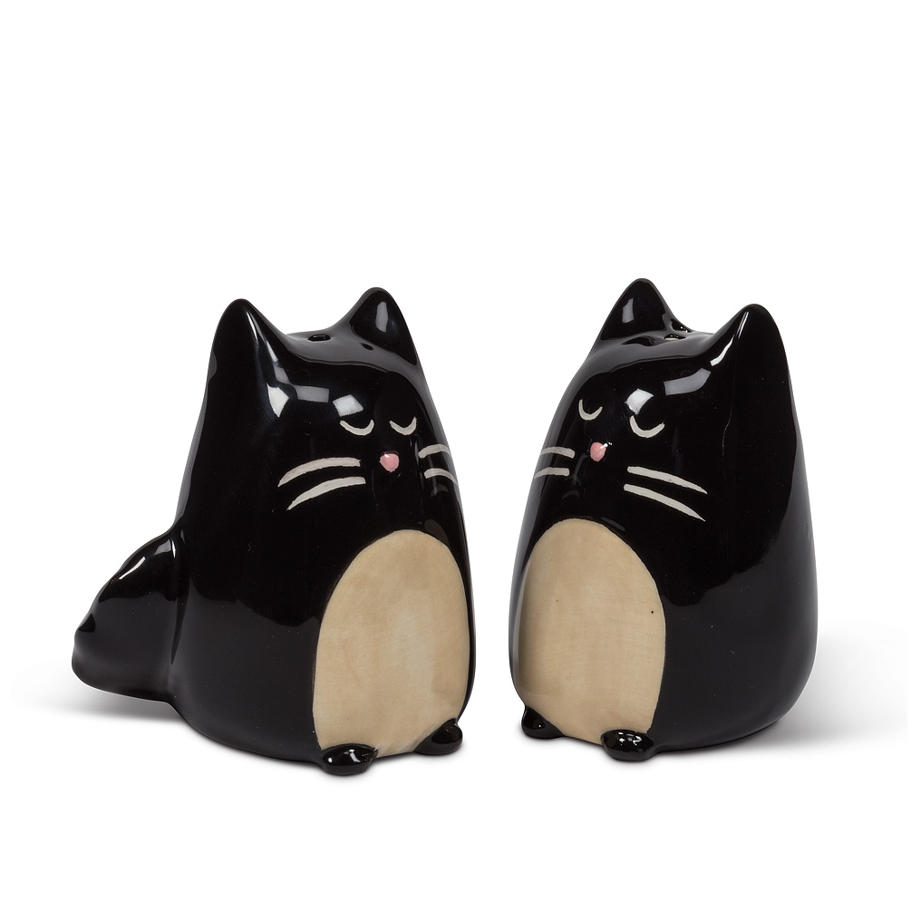 Picture of Abbott Collections AB-27-KITSCH-471 2.5 in. Simple Cat Salt & Pepper, Black