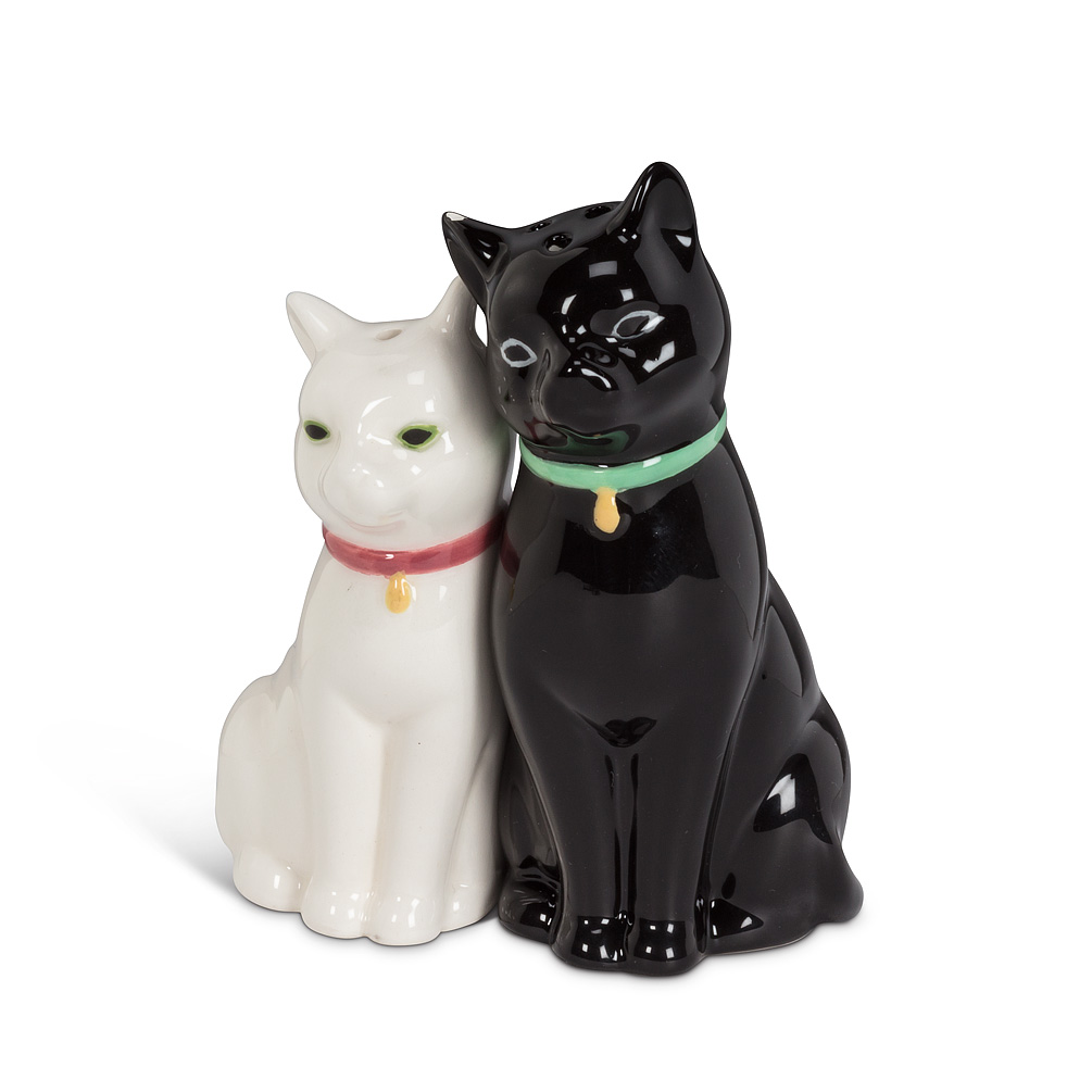 Picture of Abbott Collections AB-27-KITSCH-096 3.75 in. Cuddling Cat Salt & Pepper&#44; Black & White