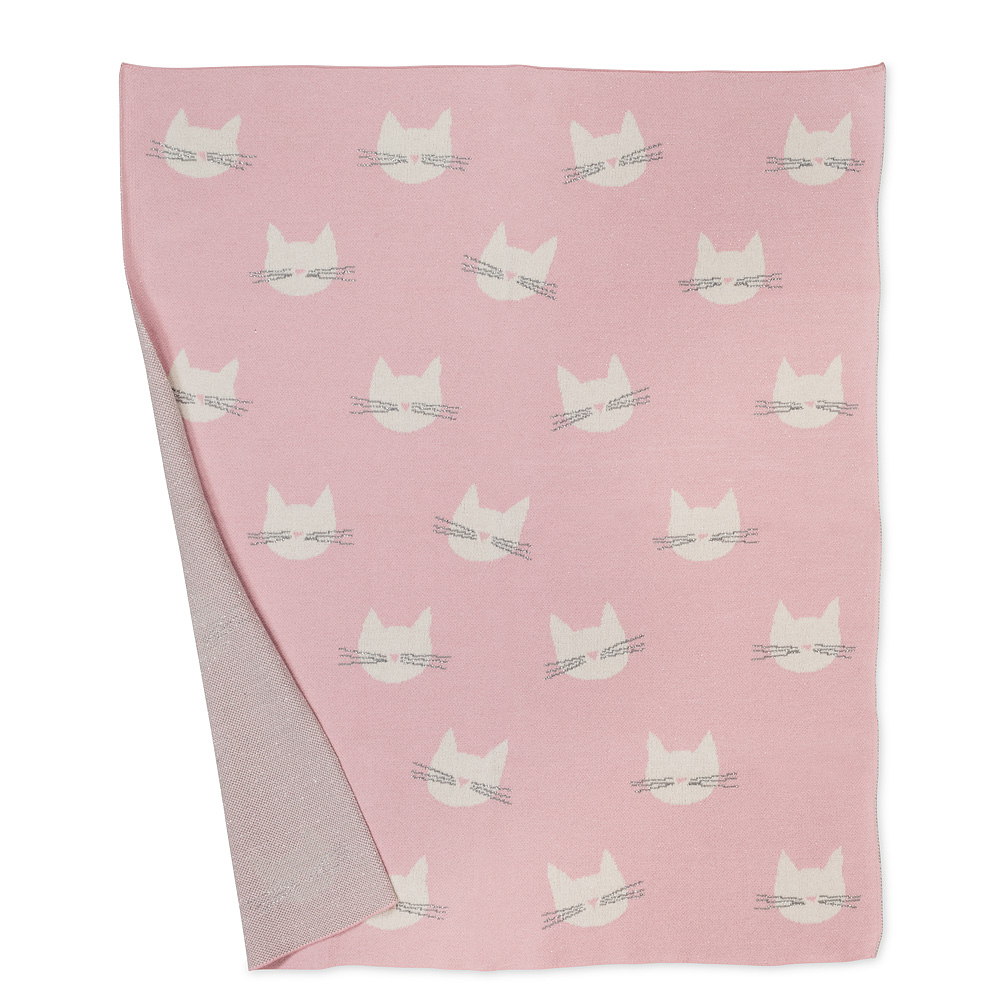 Picture of Abbott Collections AB-91-SNUGGLE-04 32 x 40 in. Cute Cat Face Throw&#44; Pink - Small