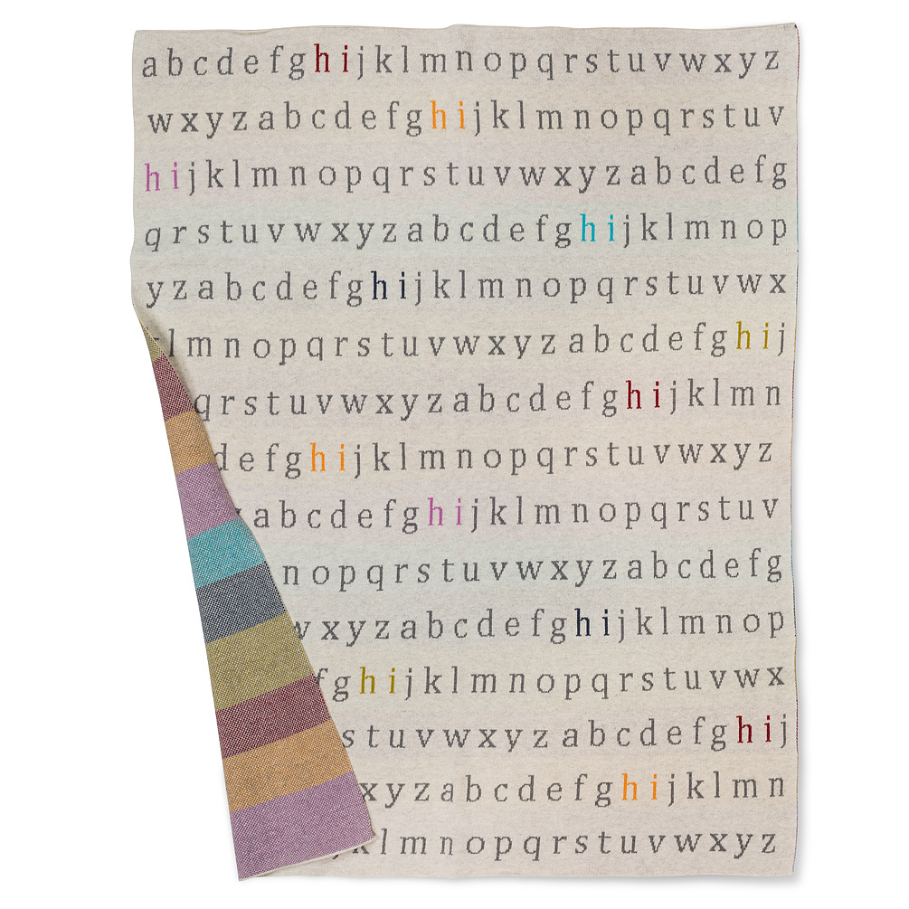 Picture of Abbott Collections AB-91-SNUGGLE-06 32 x 40 in. Rainbow A to Z Throw&#44; Ivory & Multi Color - Small