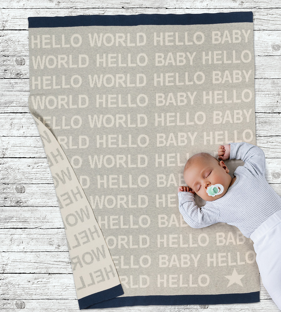 Picture of Abbott Collections AB-91-SNUGGLE-07 32 x 40 in. Hello Baby Throw&#44; Grey - Small