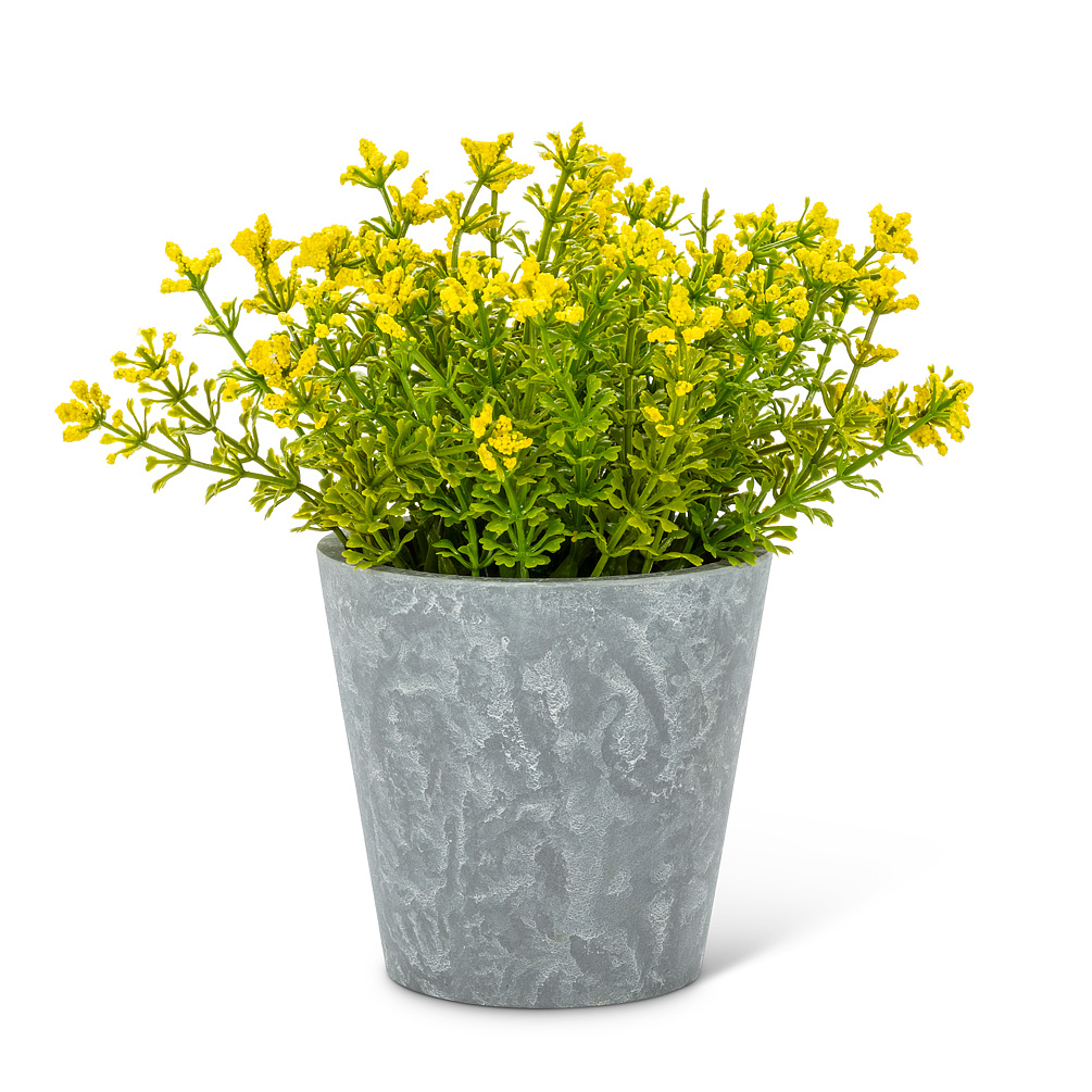Picture of Abbott Collections AB-27-WOODHILL-02 6 in. Flowering Plant in Pot Artificial Flowers&#44; Yellow & Green