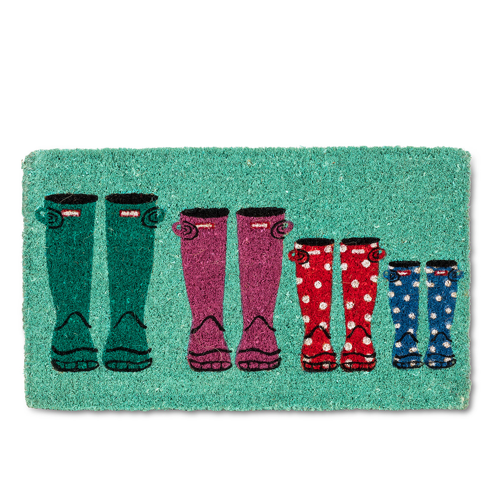 Picture of Abbott Collections AB-35-FWD-GE-8618 18 x 30 in. Rubber Boots Doormat&#44; Turquoise