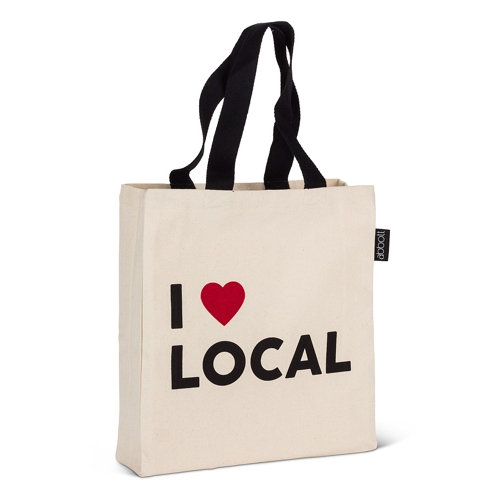 Picture of Abbott Collections AB-56-TB-LOCAL-02 14.5 x 16 in. I Love Local Tote Bag&#44; Natural & Black