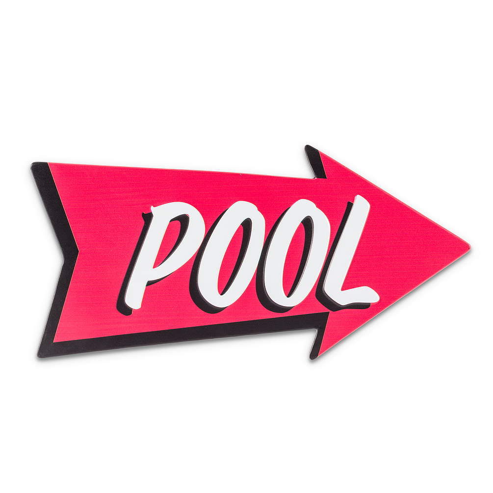 Picture of Abbott Collections AB-27-POOL-959 8 x 16 in. Arrow Pool Sign&#44; Red