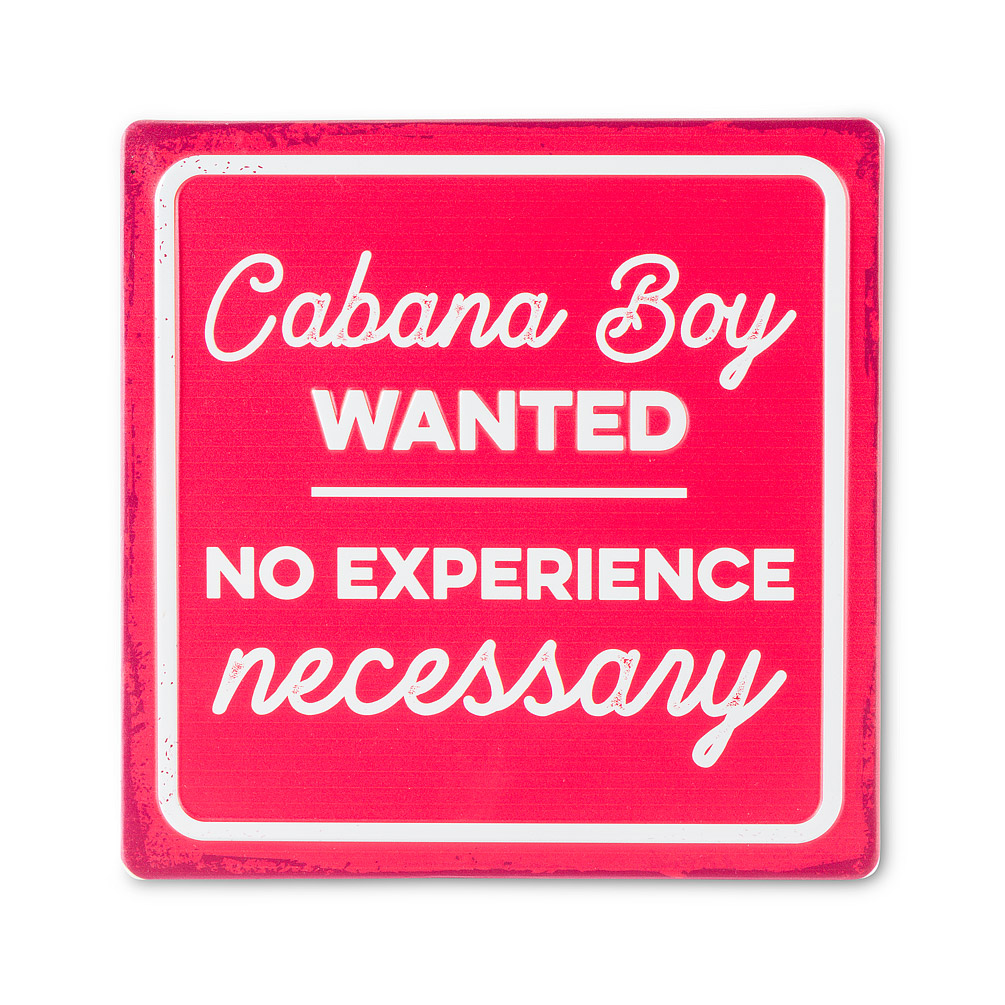 Picture of Abbott Collections AB-27-POOL-960 10 in. Cabana Boy Wanted Sign&#44; Red