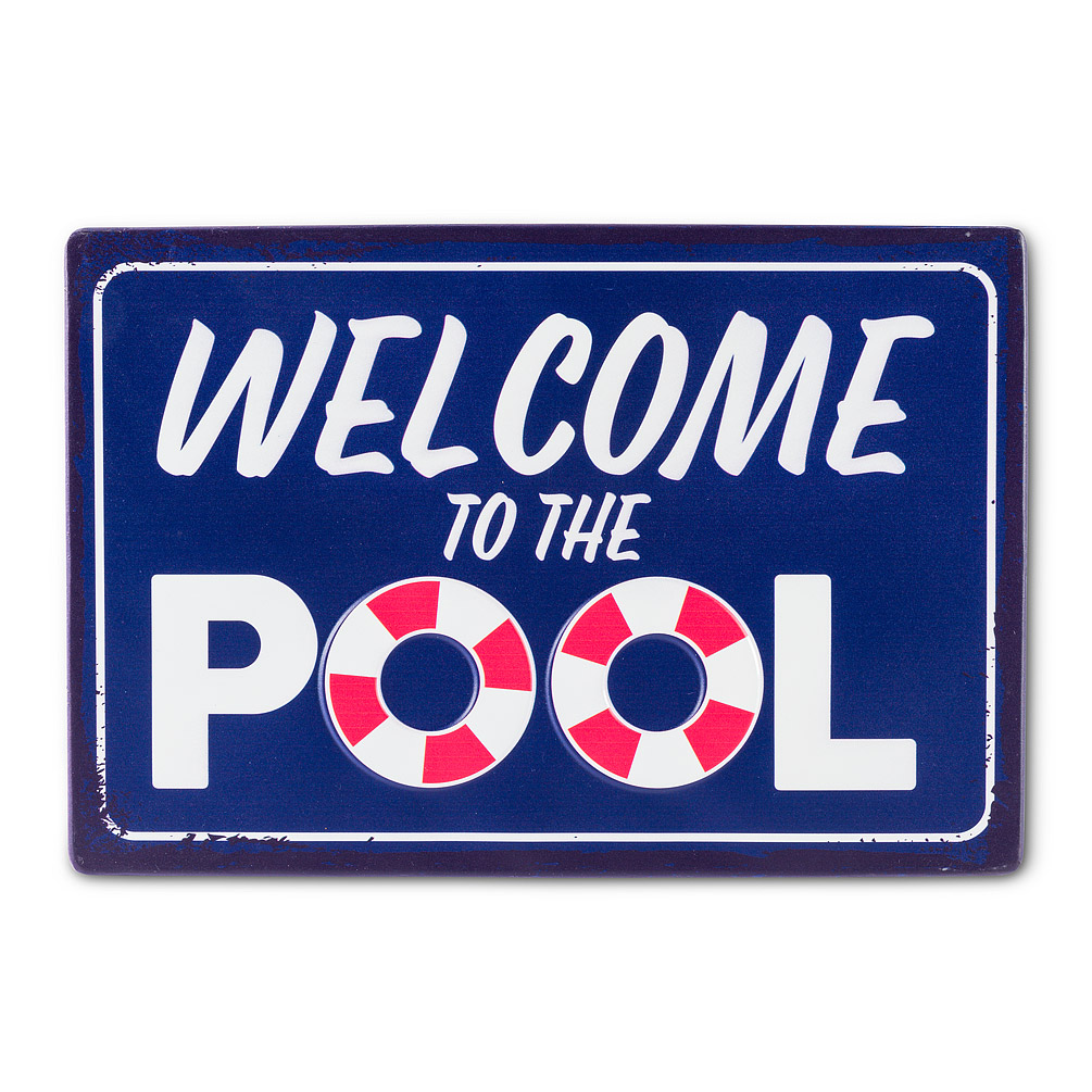 Picture of Abbott Collections AB-27-POOL-962 14 x 9.5 in. Welcome to Pool Sign&#44; Blue