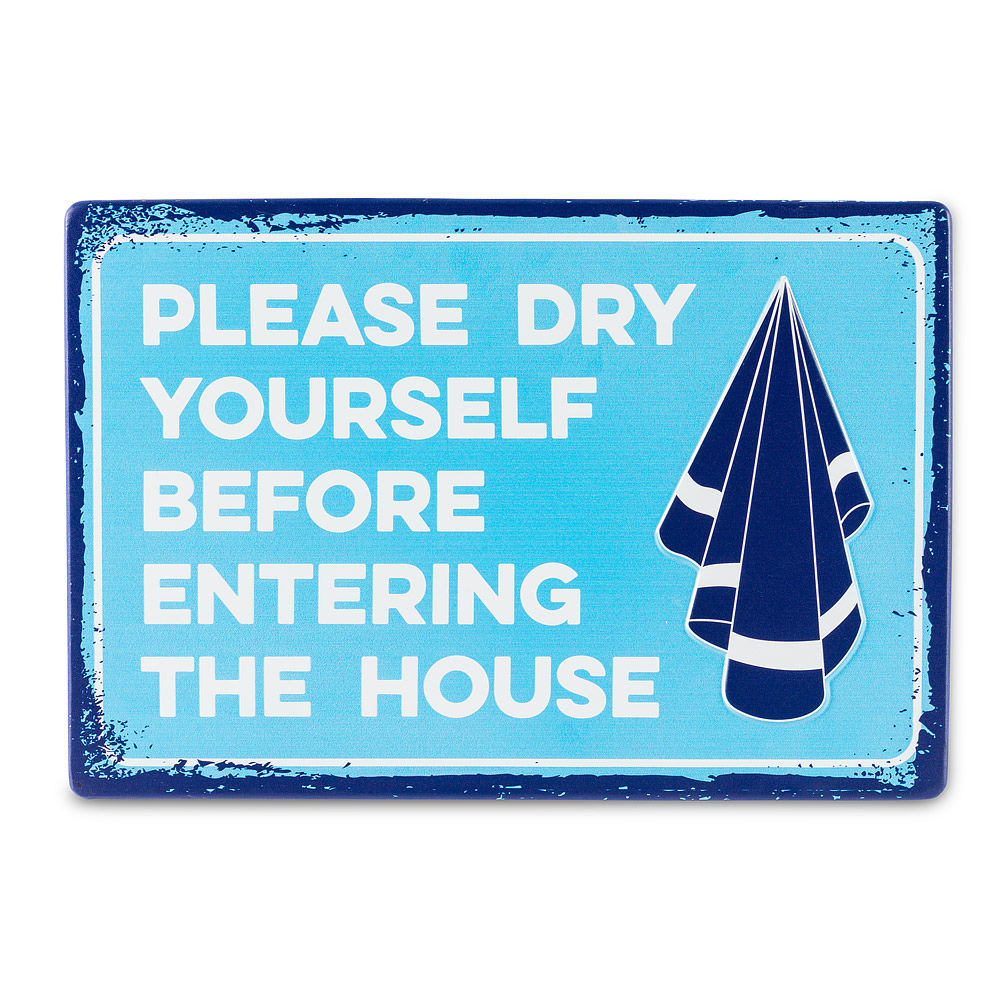 Picture of Abbott Collections AB-27-POOL-966 14 x 9.5 in. Dry Yourself Sign&#44; Blue