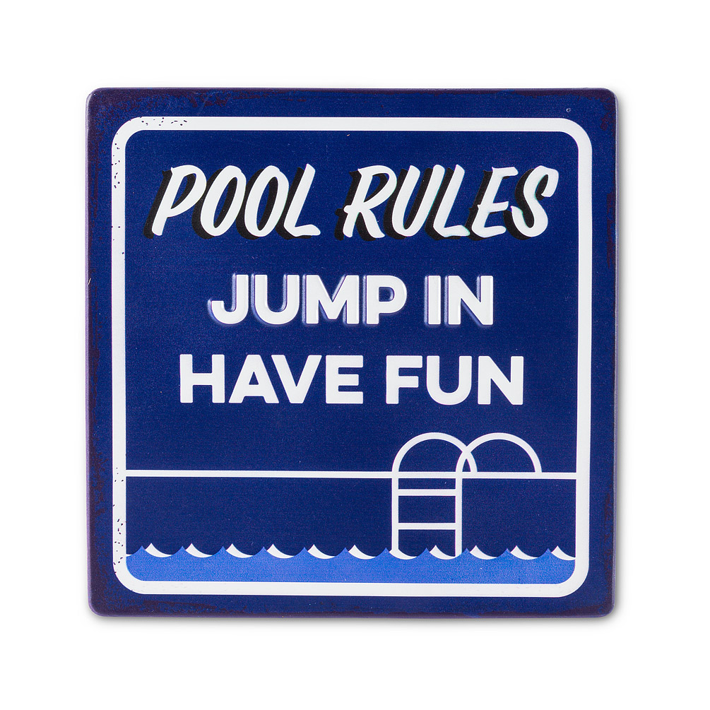 Picture of Abbott Collections AB-27-POOL-961 10 in. Pool Rules & Jump in Sign&#44; Blue