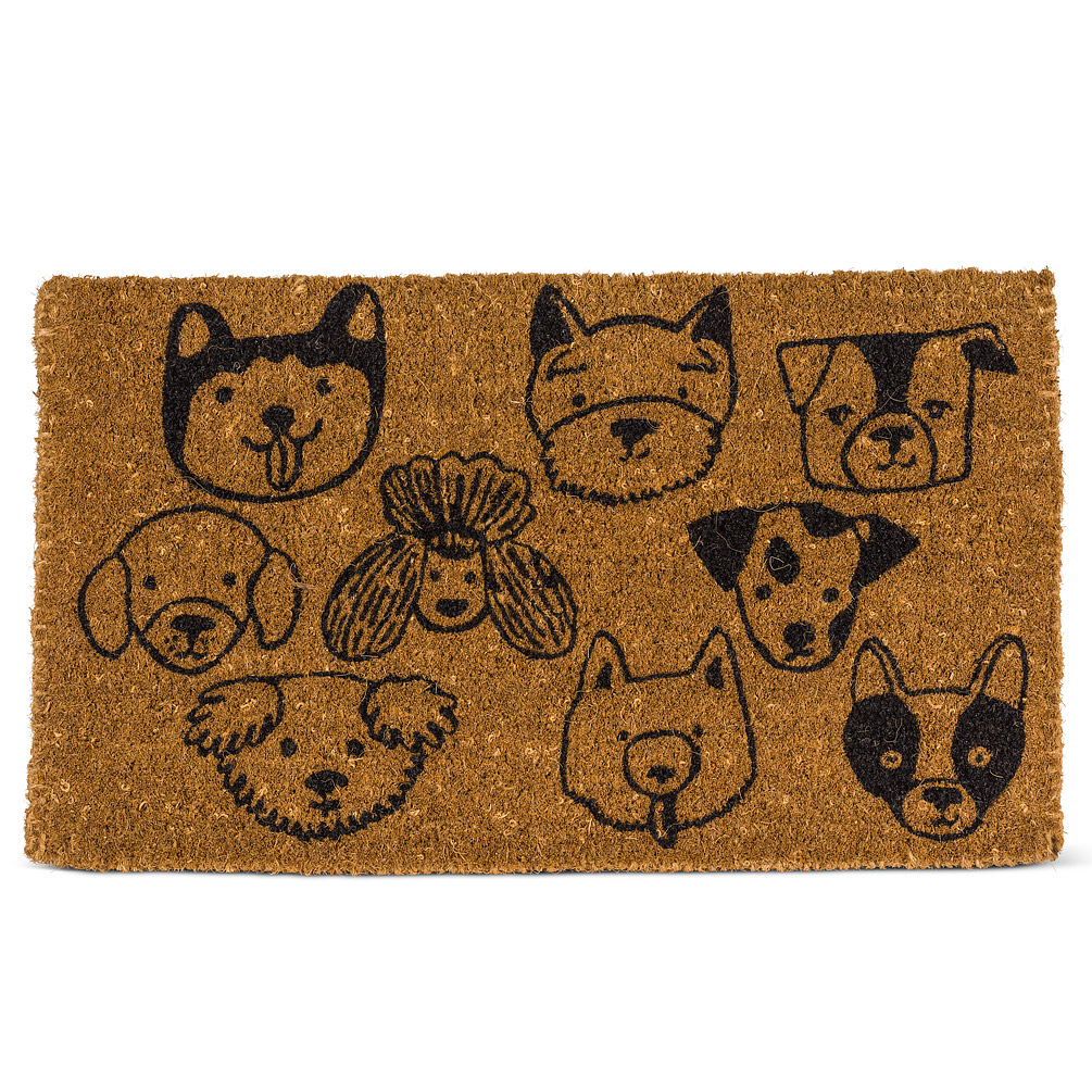 Picture of Abbott Collections AB-35-FWD-AB-59 18 x 30 in. Simple Dog Face Doormat&#44; Natural & Black