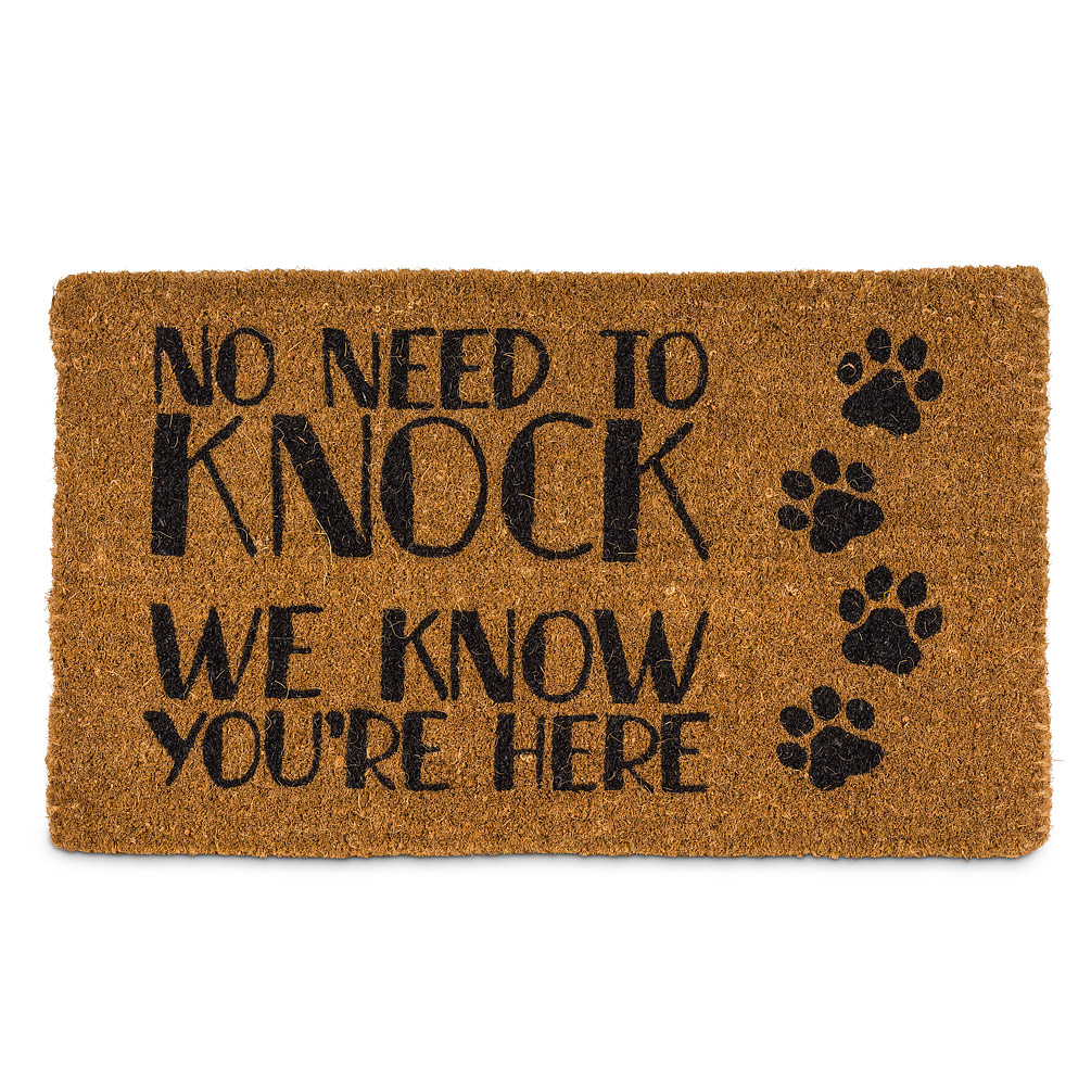Picture of Abbott Collections AB-35-FWD-AN-2489 18 x 30 in. No Need to Knock Doormat&#44; Natural & Black
