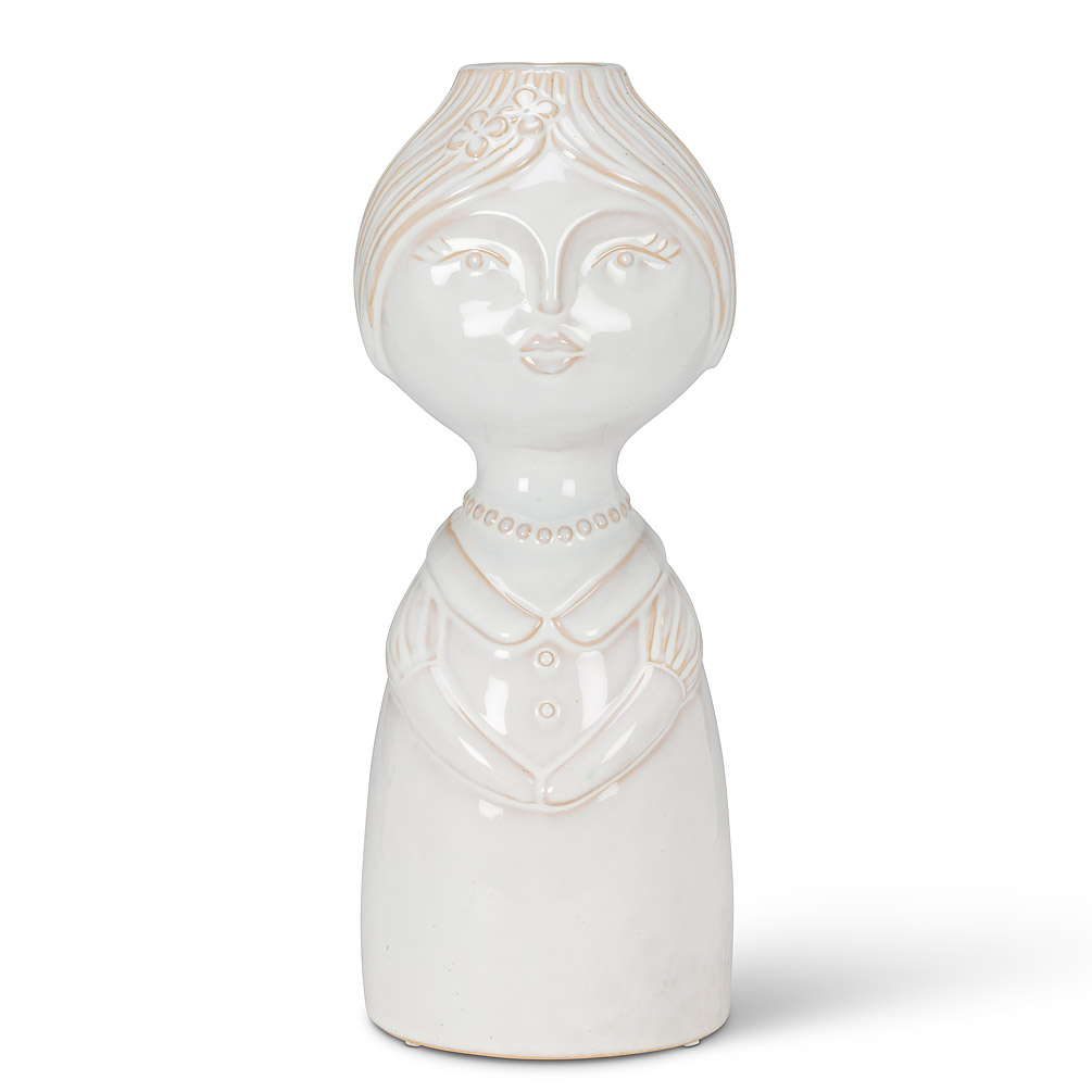 Picture of Abbott Collections AB-27-ALBA-615 10.5 in. Standing Lady Vase&#44; White