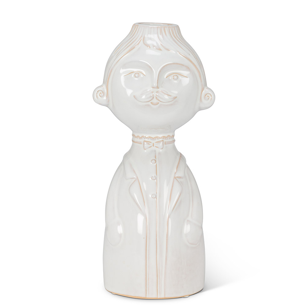 Picture of Abbott Collections AB-27-ALBA-621 10.5 in. Standing Man Vase&#44; White