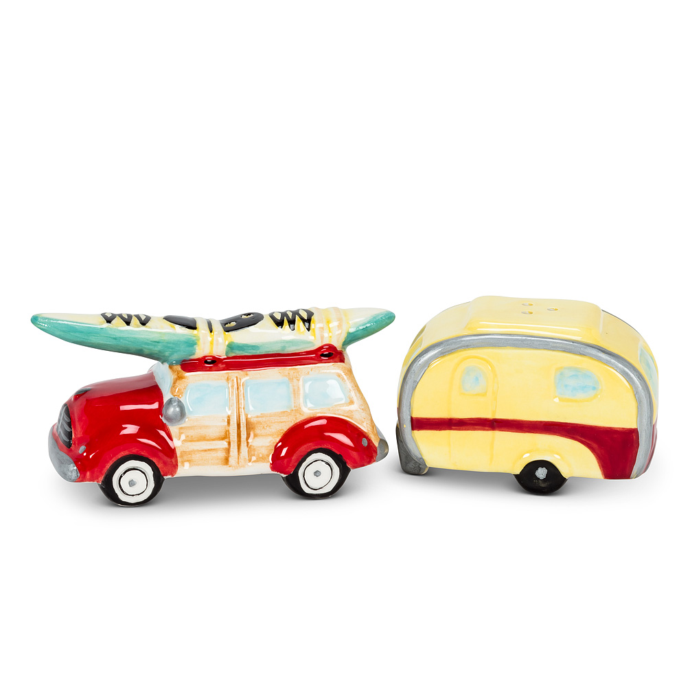Picture of Abbott Collections AB-27-DOVER 2 in. Woody Car & Camper Salt & Pepper, Red & Yellow