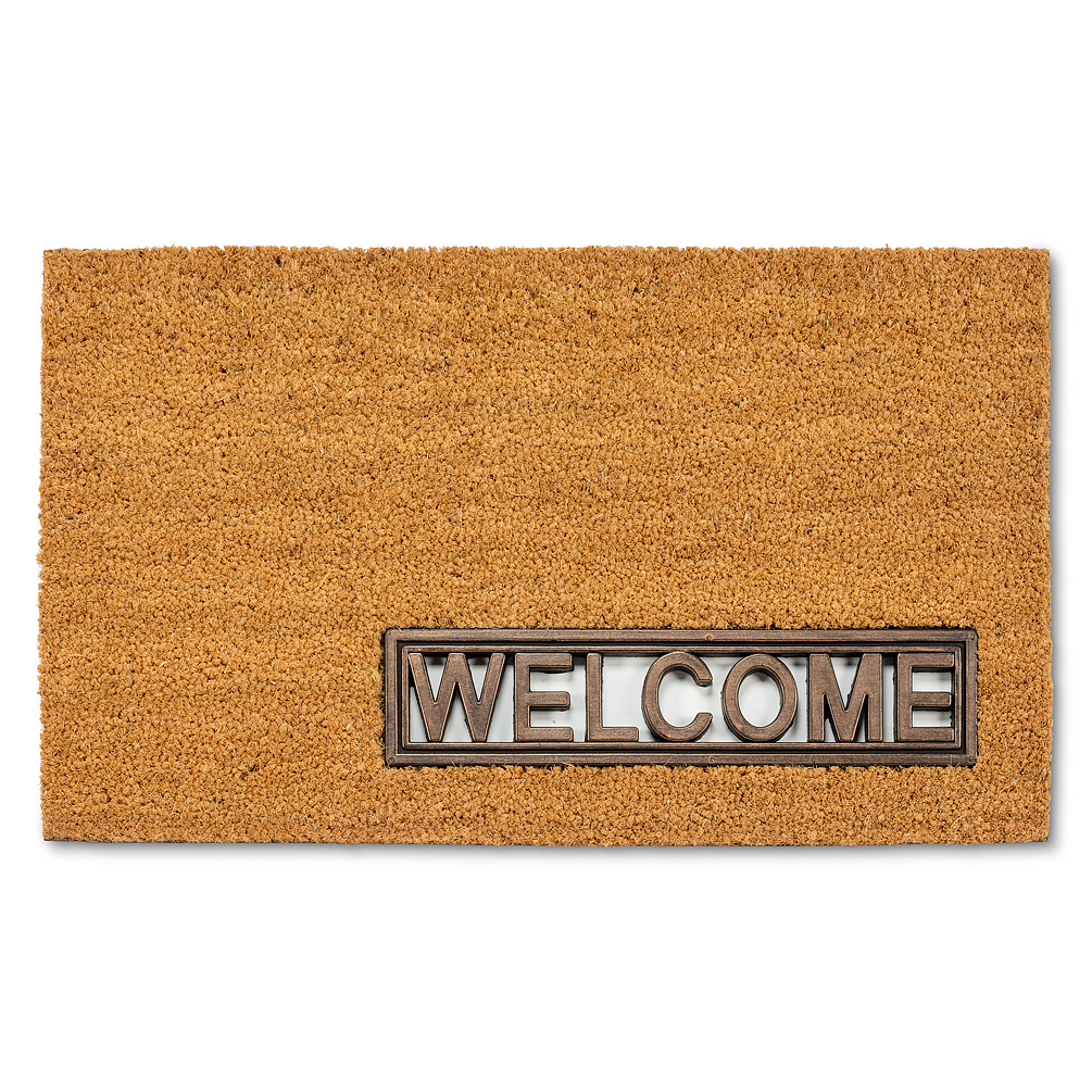 Picture of Abbott Collections AB-35-RFW-6192 18 x 30 in. Cutout in.Welcome in. Doormat&#44; Natural & Copper