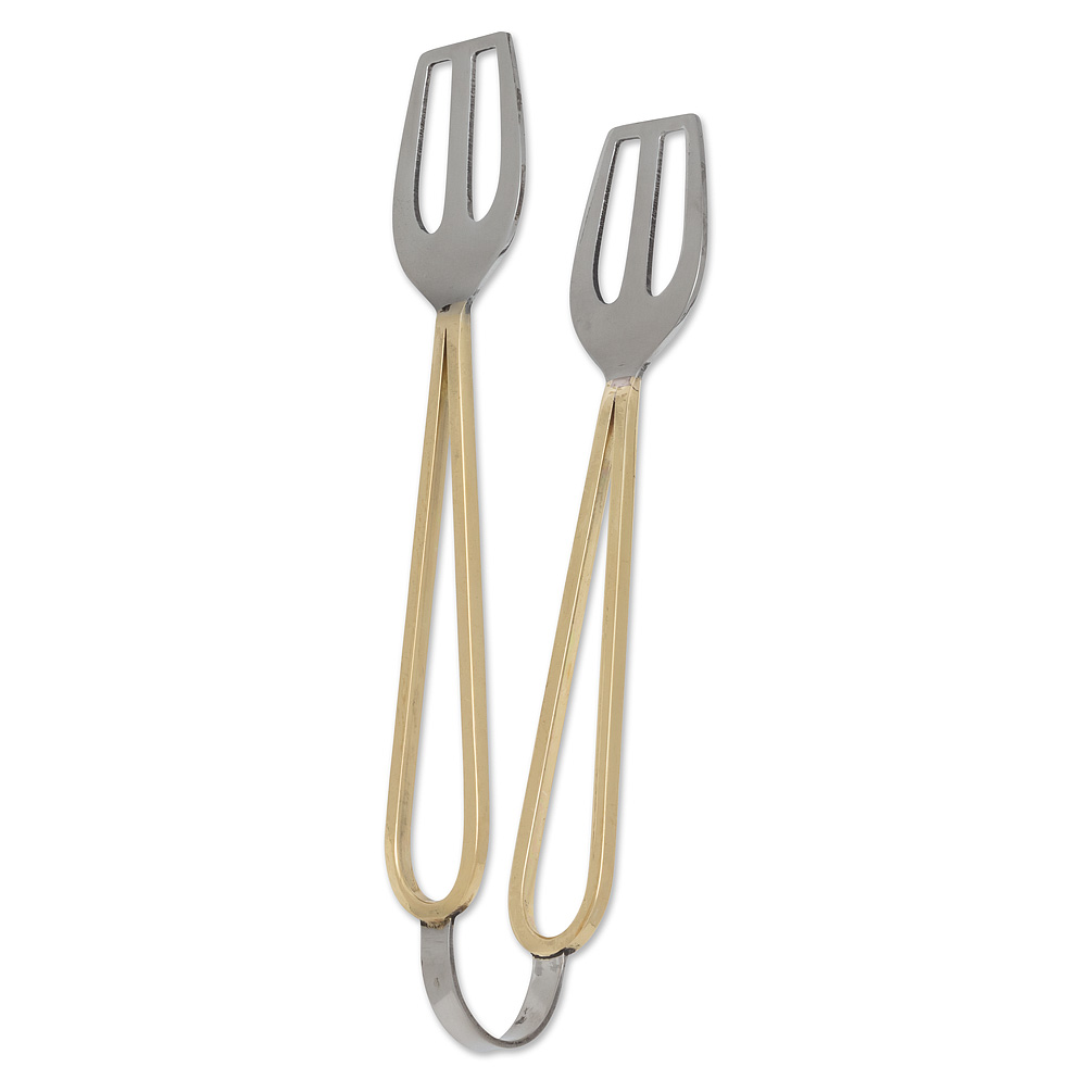 Picture of Abbott Collections AB-36-LOOP-ICE 8 in. Loop Handle All Purpose Tongs&#44; Brass & Stainless Steel
