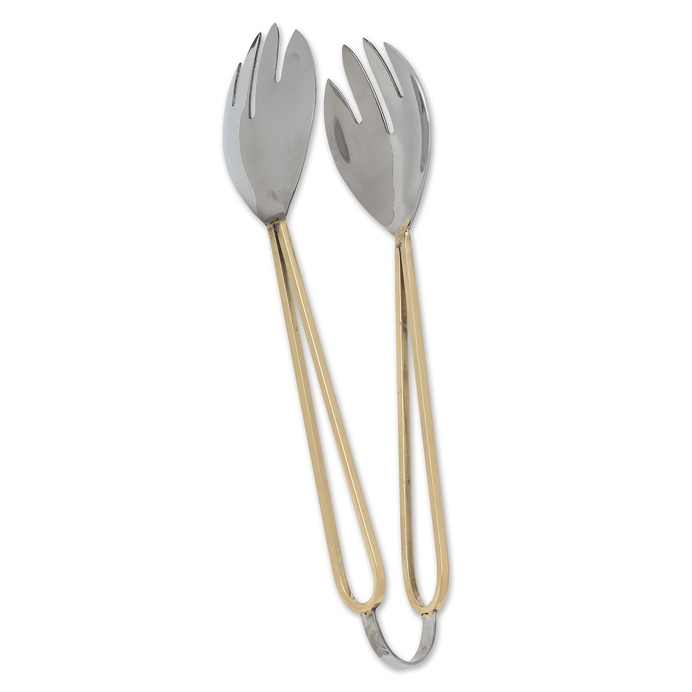 Picture of Abbott Collections AB-36-LOOP-TONG 10.5 in. Loop Handle Salad Tongs&#44; Brass & Stainless Steel
