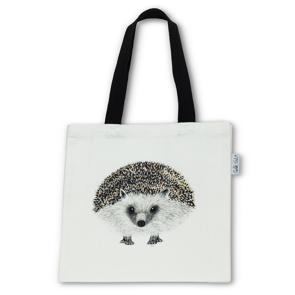 Picture of Abbott Collections AB-56-TB-CN-03 15 x 16 in. Henry Hedgehog Tote Bag&#44; White & Black