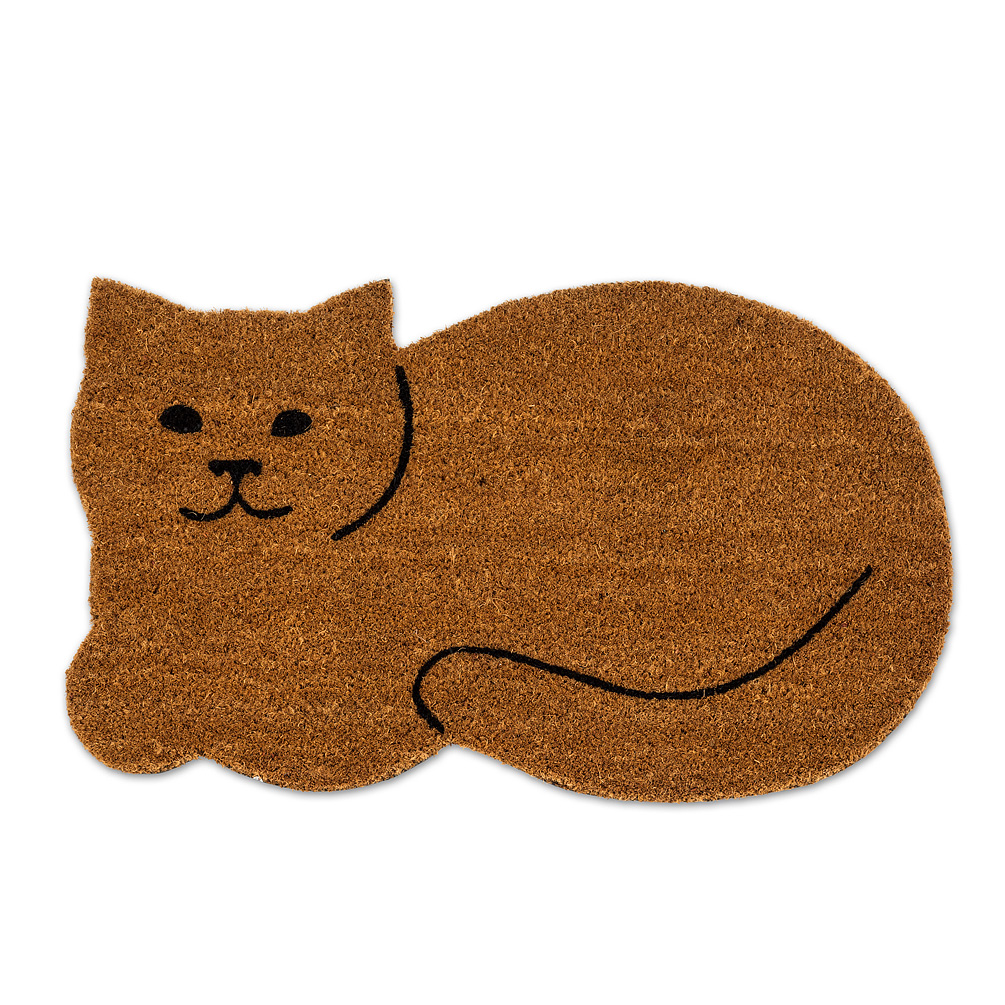 Picture of Abbott Collections AB-35-PFW-SH-1390 18 x 30 in. Resting Cat Shaped Doormat&#44; Natural