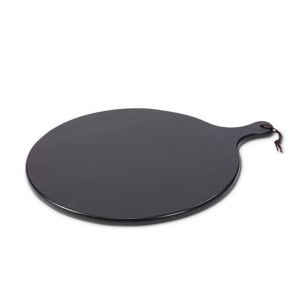 Picture of Abbott Collections AB-75-SIAM-18 16 x 20 in. Rubberwood Round Paddle with Strap Cutting Board, Black