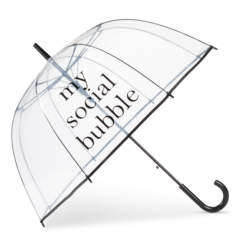 Picture of Abbott Collections AB-27-BUBBLE-SOCIAL 32 in. Social Bubble Umbrella&#44; Clear & Black