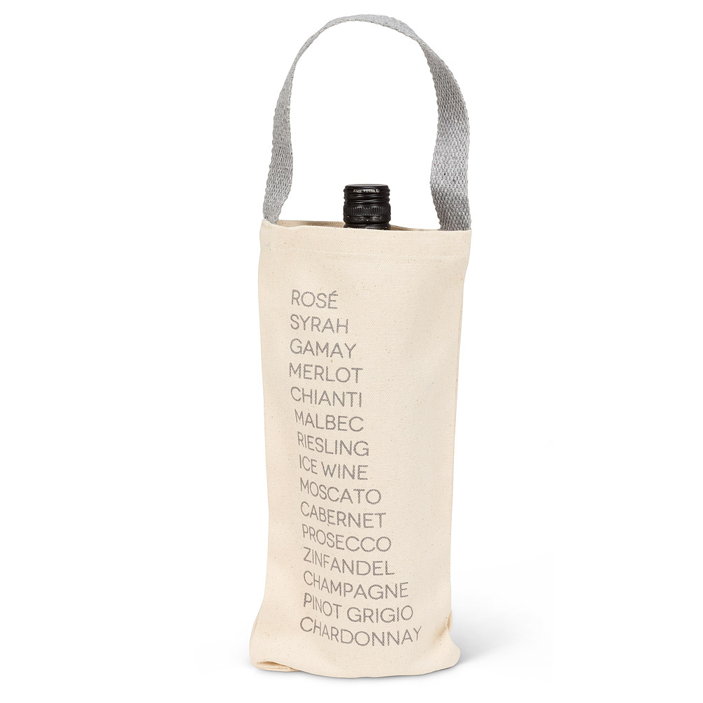 Picture of Abbott Collections AB-56-BT-AB-127 Types of Wines Bottle Tote Bag