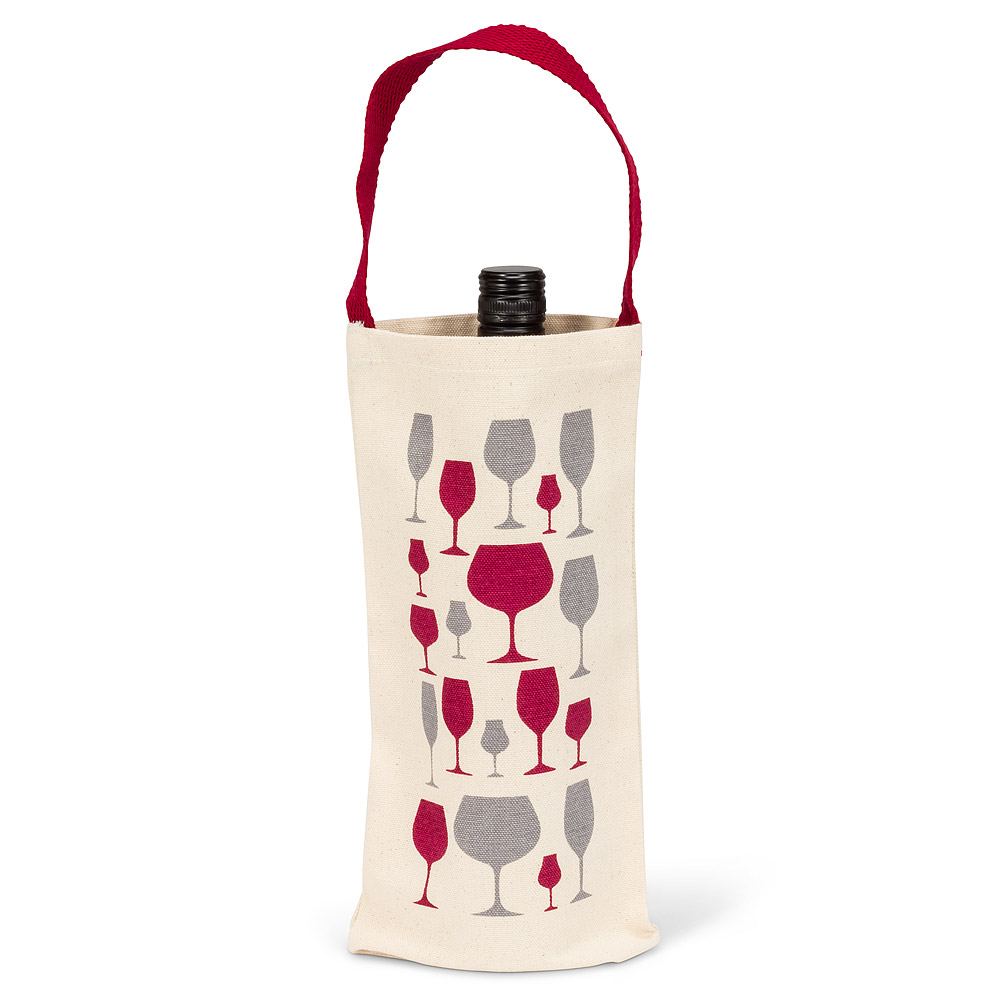 Picture of Abbott Collections AB-56-BT-AB-128 Wine Glasses Bottle Tote Bag