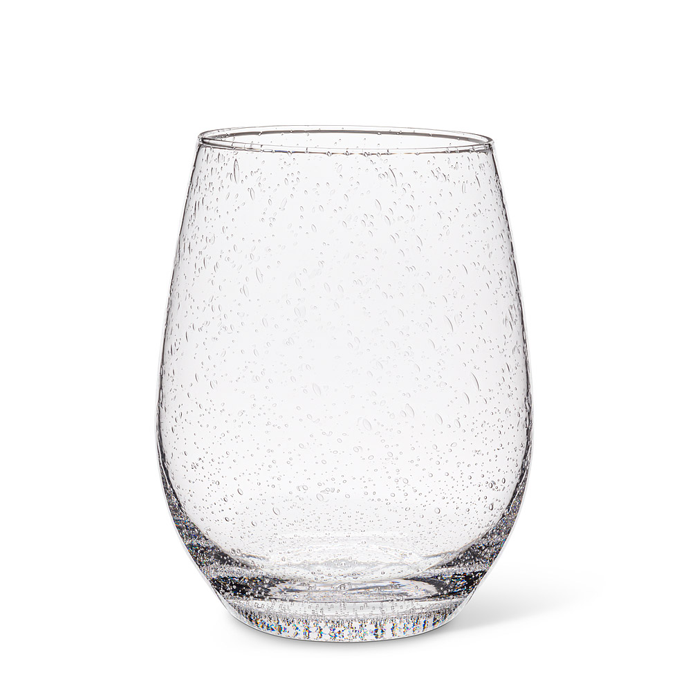 Picture of Abbott Collections AB-27-RAIN-SG 4.5 in. Seeded Stemless Wine Tumbler&#44; Clear - Set of 4
