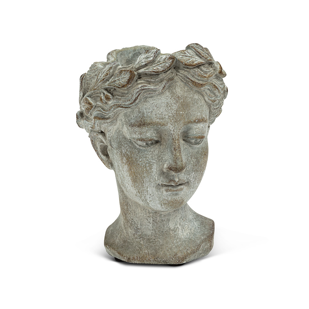 6.5 in. Extra Woman Head Planter, Grey - Small
