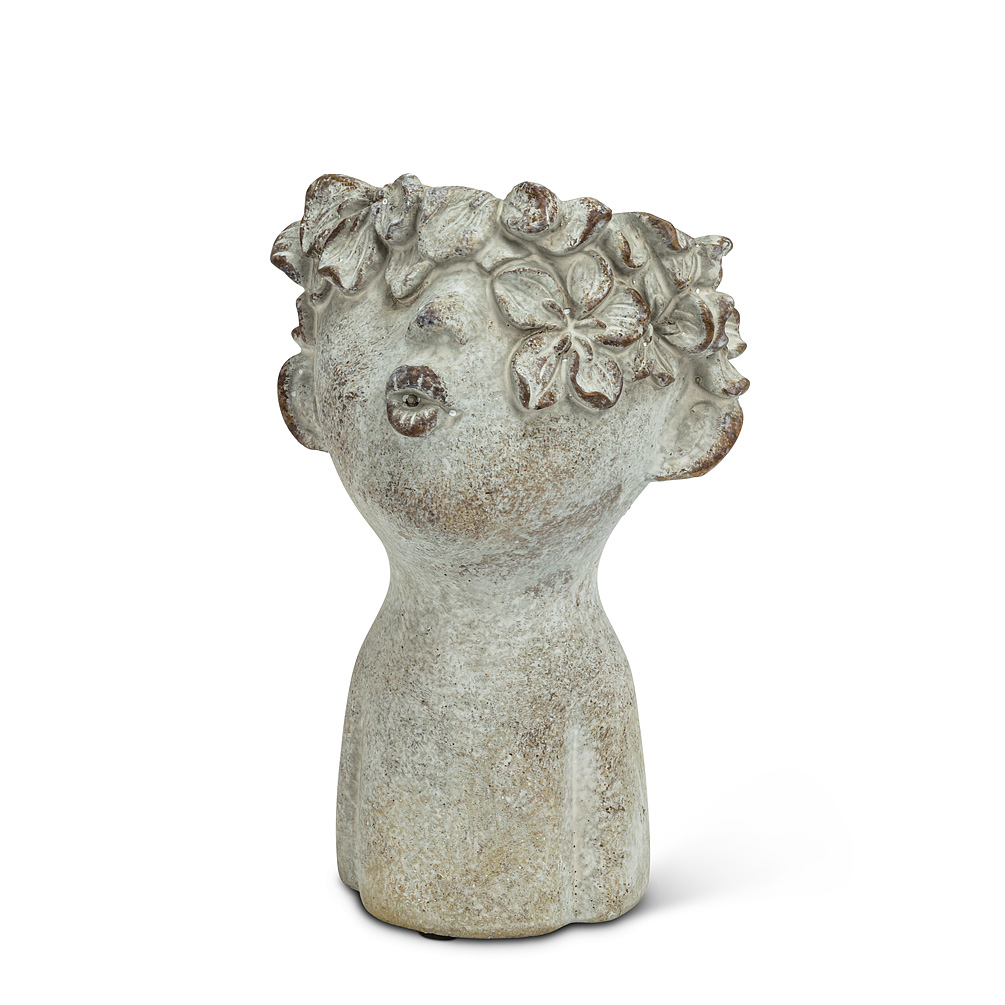 7.5 in. Kissing Face Planter, Grey - Small