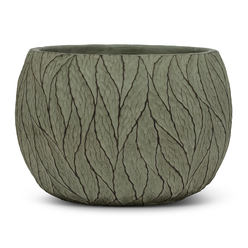 7.5 in. Deep Leaf Planter, Sage - Large