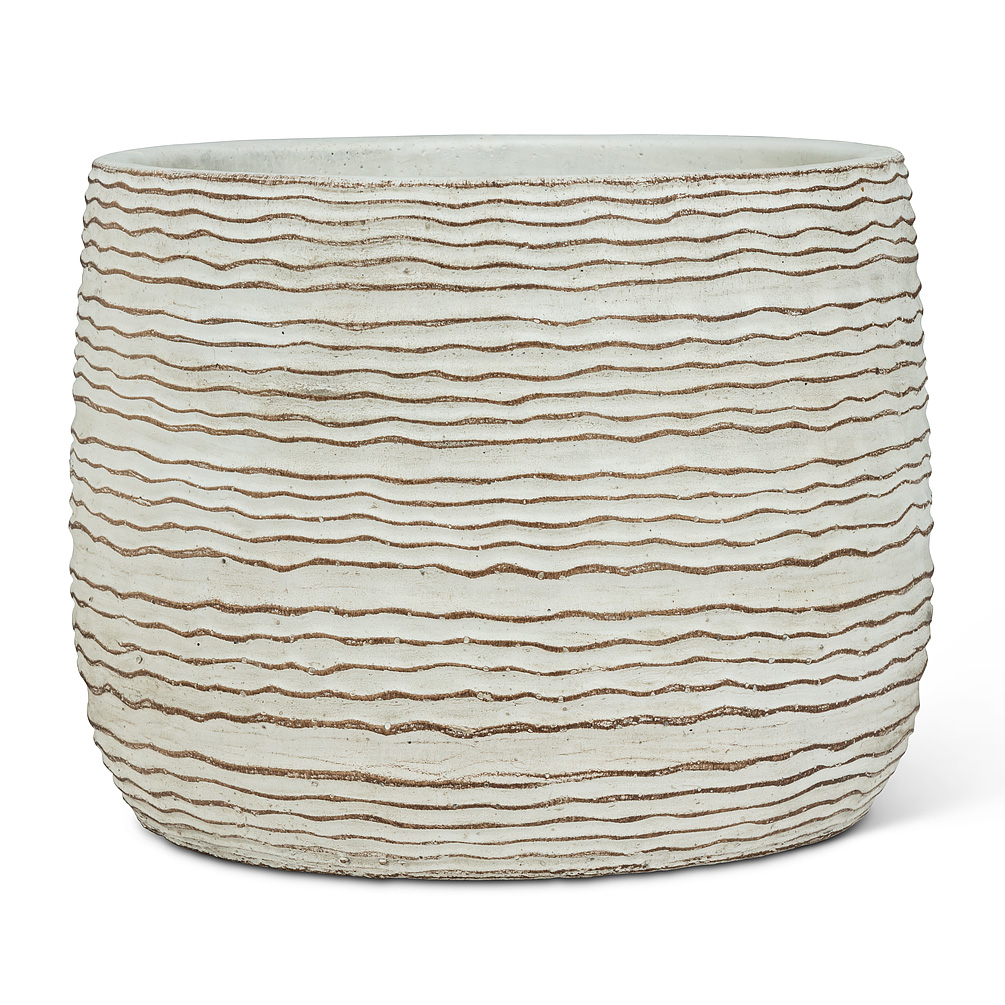 7 in. Wavy Ripple Planter, White - Large