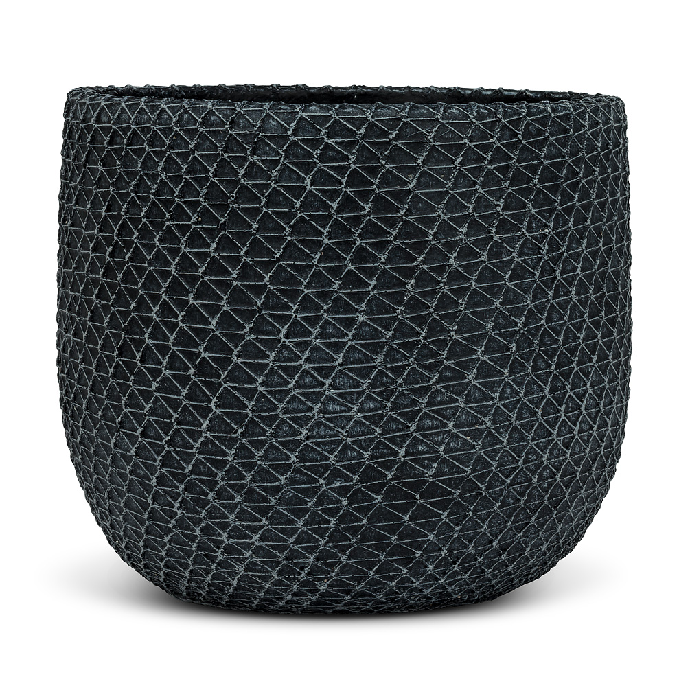7 in. Mesh Texture Planter, Charcoal - Large
