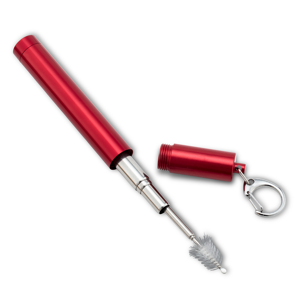 Picture of Abbott Collections AB-27-ECOSTRAW-07-RED 4.5 in. Collapsible Straw & Brush in Tube&#44; Red