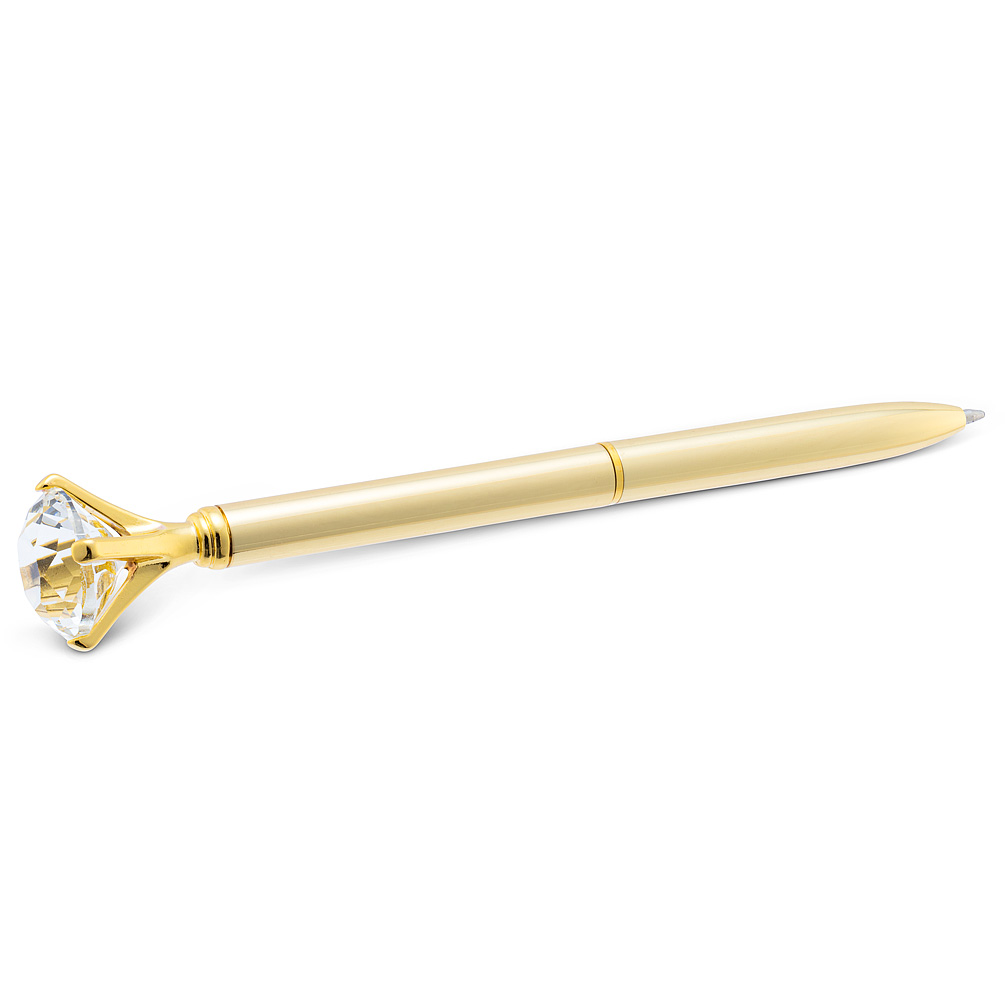 Picture of Abbott Collections AB-20-BIJOUX-GOLD 5.5 in. Gold Stainless Steel with Glass Gem Pen&#44; Gold