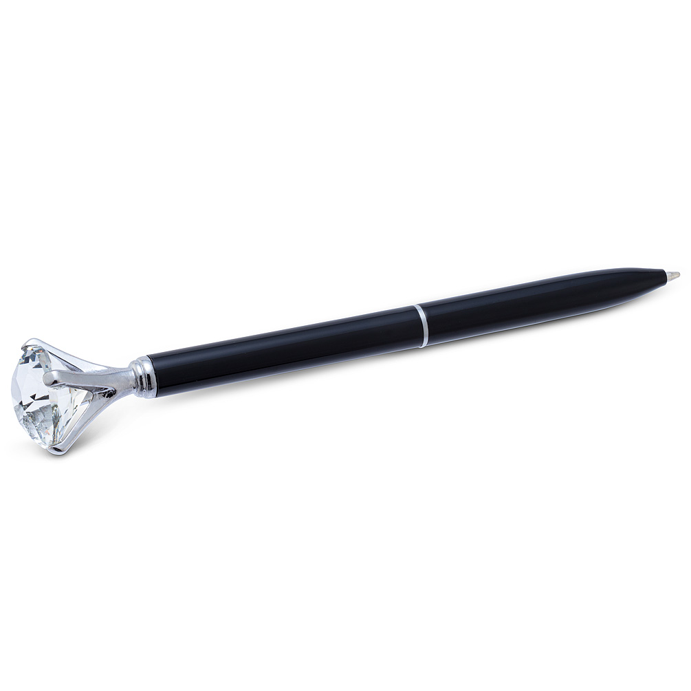 Picture of Abbott Collections AB-20-BIJOUX-BLK 5.5 in. Stainless Steel with Glass Gem Pen&#44; Black