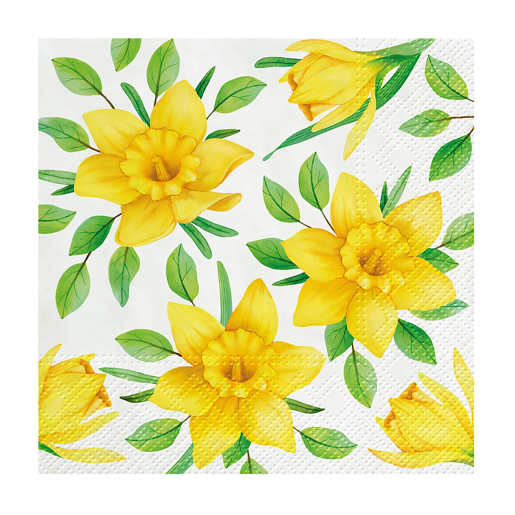 Picture of Abbott Collections AB-88-C-121700 Daffodils In Bloom Napkins&#44; White & Yellow - Set of 20