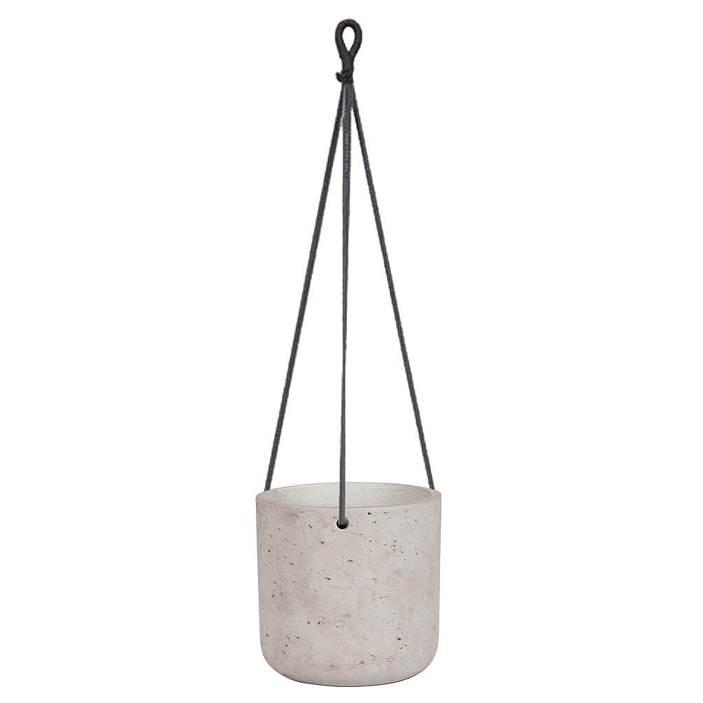 6 in. Hanging Planter, Grey - Medium
